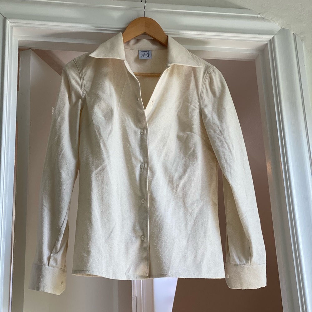Baserange shirt in raw silk natural color